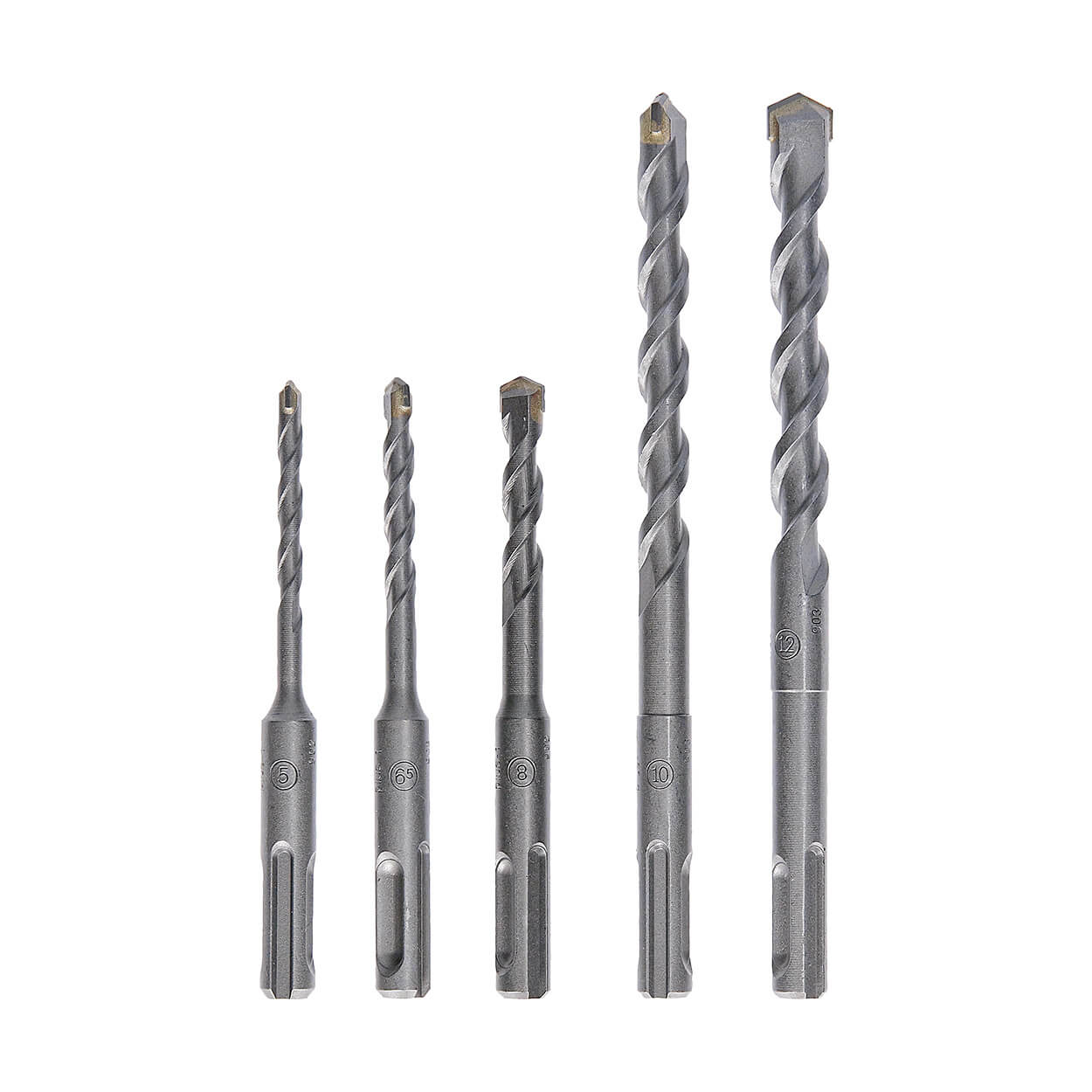 Bosch M5, M6.5, M8, M10, M12 SDS plus-1 Drill Bits Set (Pack of 5 Pcs), 2 608 579 121