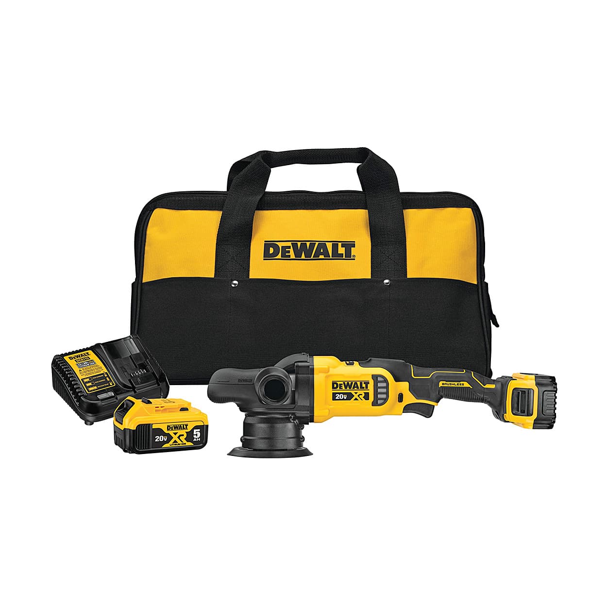 Dewalt 18V Dual Action Polisher with Brushless Motor-2x5.0Ah Batteries Included, DCM848P2-KR