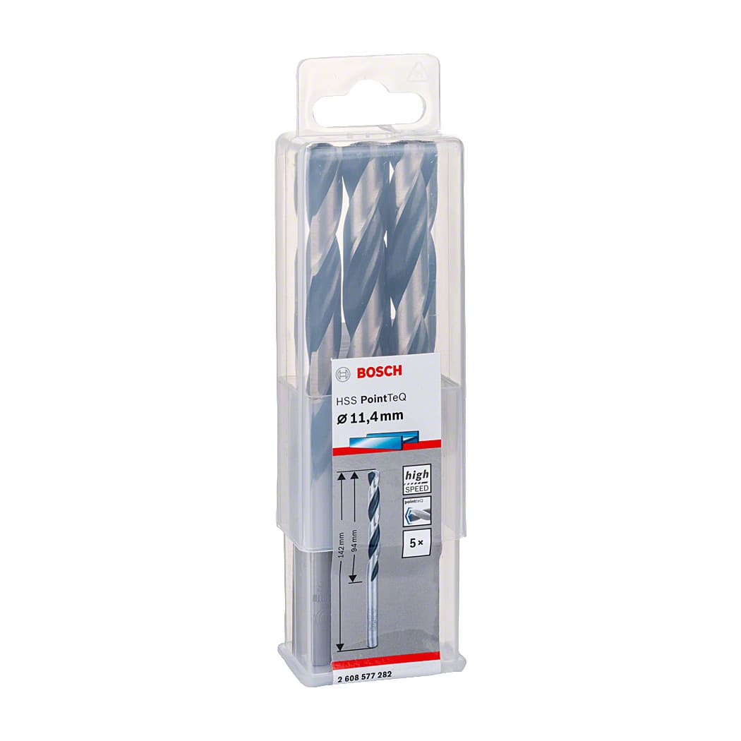 Bosch 11.40 mm HSS Metal Drill Bits PointTeQ Range (Pack of 5 Pcs), 2 608 577 282