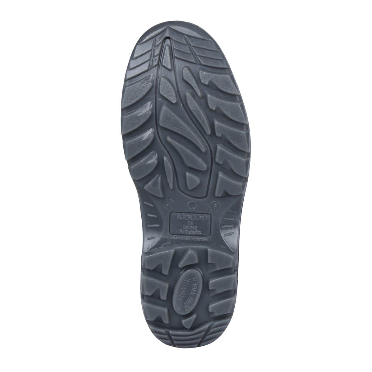 Karam Men's Deluxe Leather Safety Shoe - Steel Toe (Black & Light Grey), FS01BL
