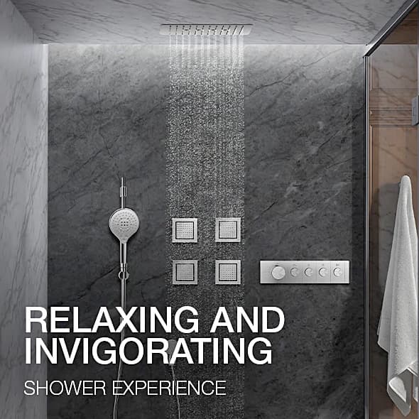 Kohler ModernLife Edge 425 x 330 mm Rectangle Dual Flow Rain Panel In Polished Chrome Finish, K-29961IN-CP