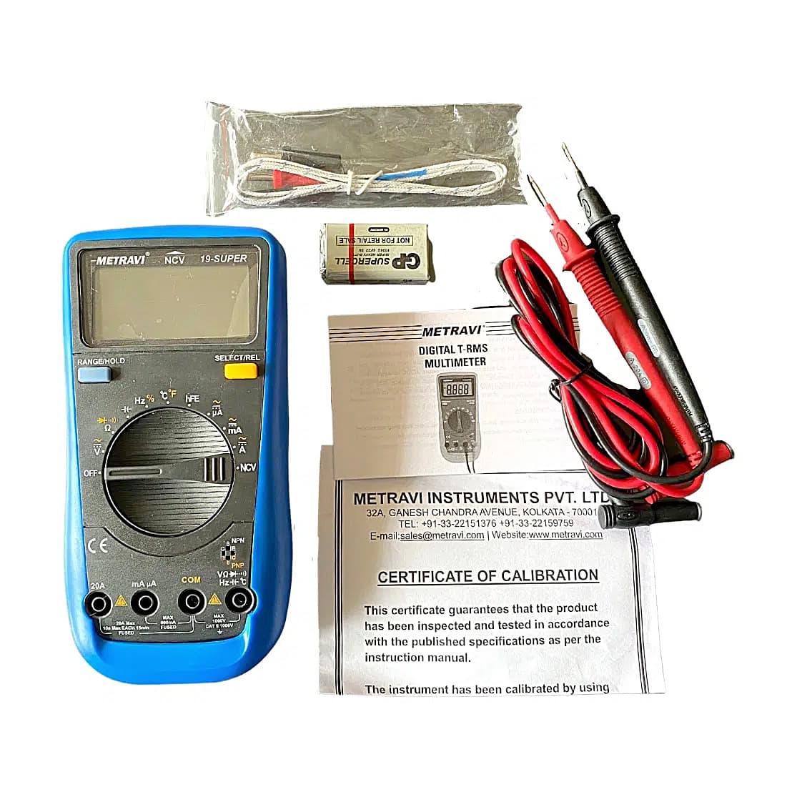 Metravi 6000 Counts / 1000V Digital TRMS Auto-Ranging Multimeter, 19-Super