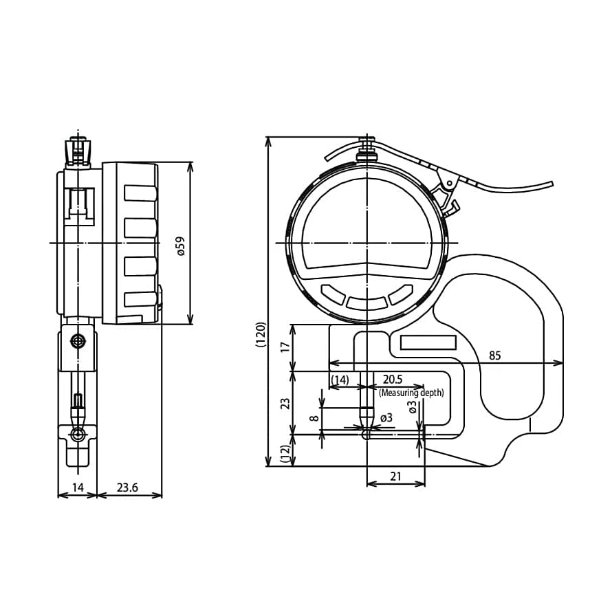 Mitutoyo 0 - 10 mm Absolute Digital Pipe Thickness Gauge, 547-360A