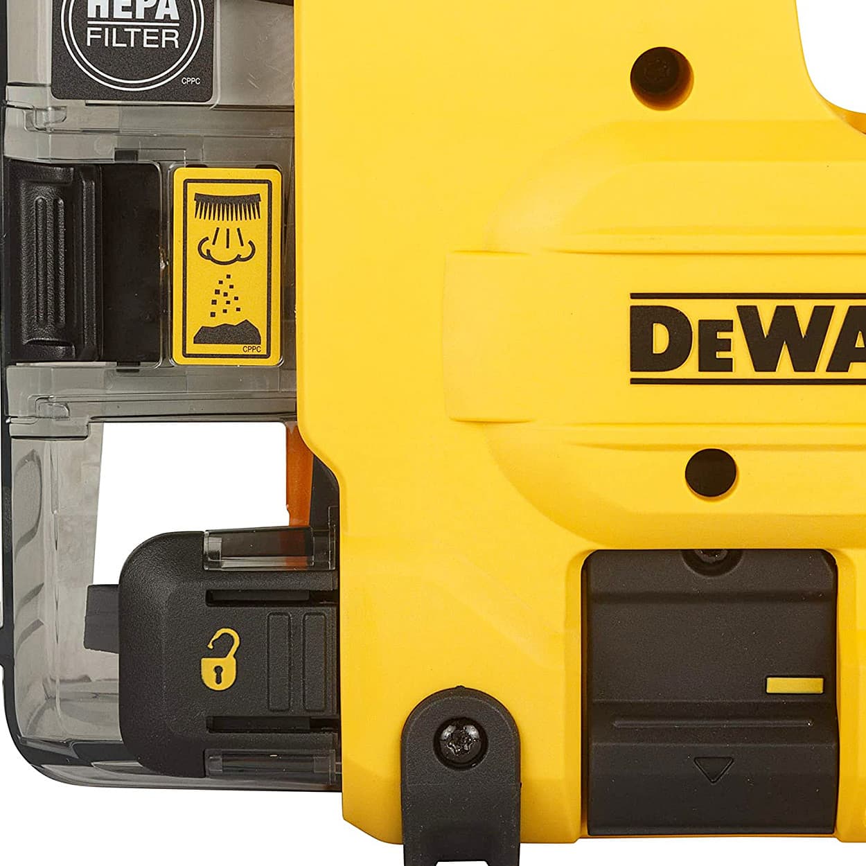 Dewalt Cordless OnBoard Dust Extractor For SDS-Plus Hammers with HEPA Filter-Perform & Protect Shield, D25304DH-XJ