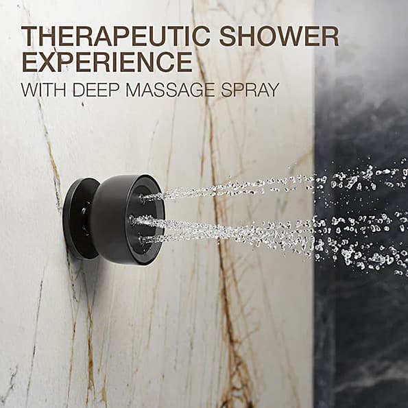 Kohler Statement Round Adjustable Deep Massage Body Spray In Matte Black Finish, K-26299IN-BL