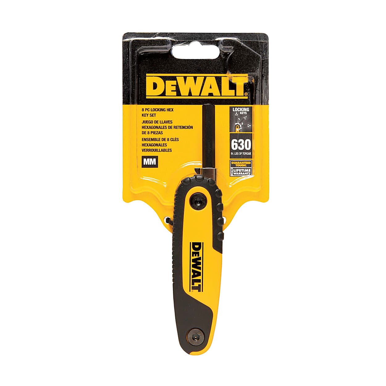 Dewalt 8 Pcs (1.5 mm - 8 mm) Folding / Locking Hex Key Sets, DWHT0-70263