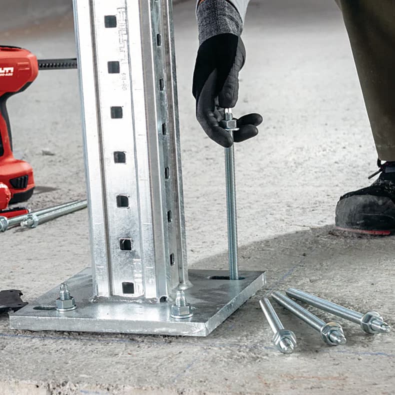 Hilti M16 x 165 mm HAS-U Anchor Rod With Nut & Washer - Galvanised Steel, Grade 5.8 (Pack Of 20 Pcs), 2223829