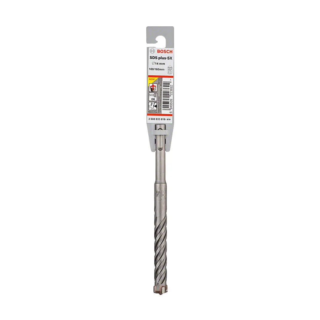 Bosch 14 x 100 x 160 mm SDS Plus-5X Hammer Drill Bits, 2 608 833 816