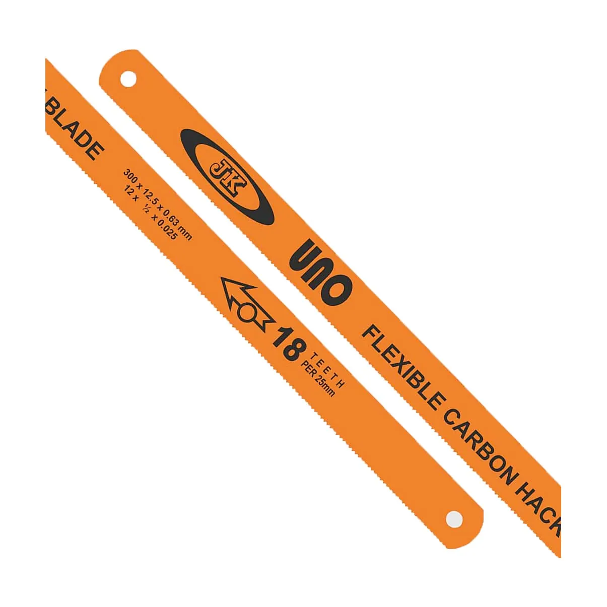 JK 300 x 12.5 x 0.63 mm, 12 x 1/2 x 0.025 Inch, 18 TPI Flexible Carbon Hacksaw Blade (Pack of 10 Pcs), SD7800715