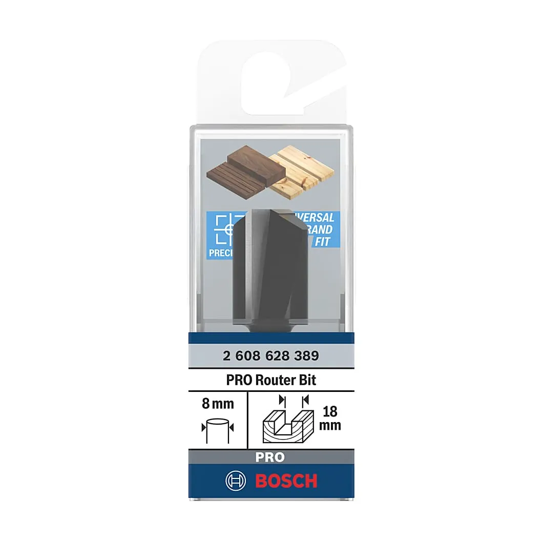 Bosch 18 mm Pro Router Straight Bit (2 Flute), 2 608 628 389