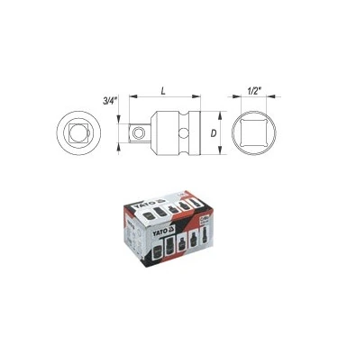 Yato 3/4 inch (M) x 1/2 inch (F) Impact Adapter, YT-1067