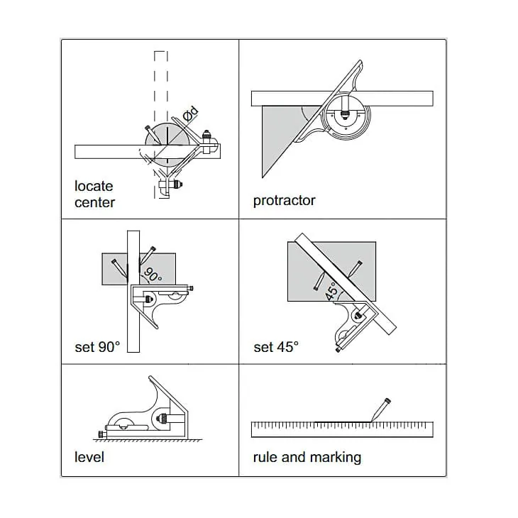Insize 300 mm Combination Square Set, 2278-180