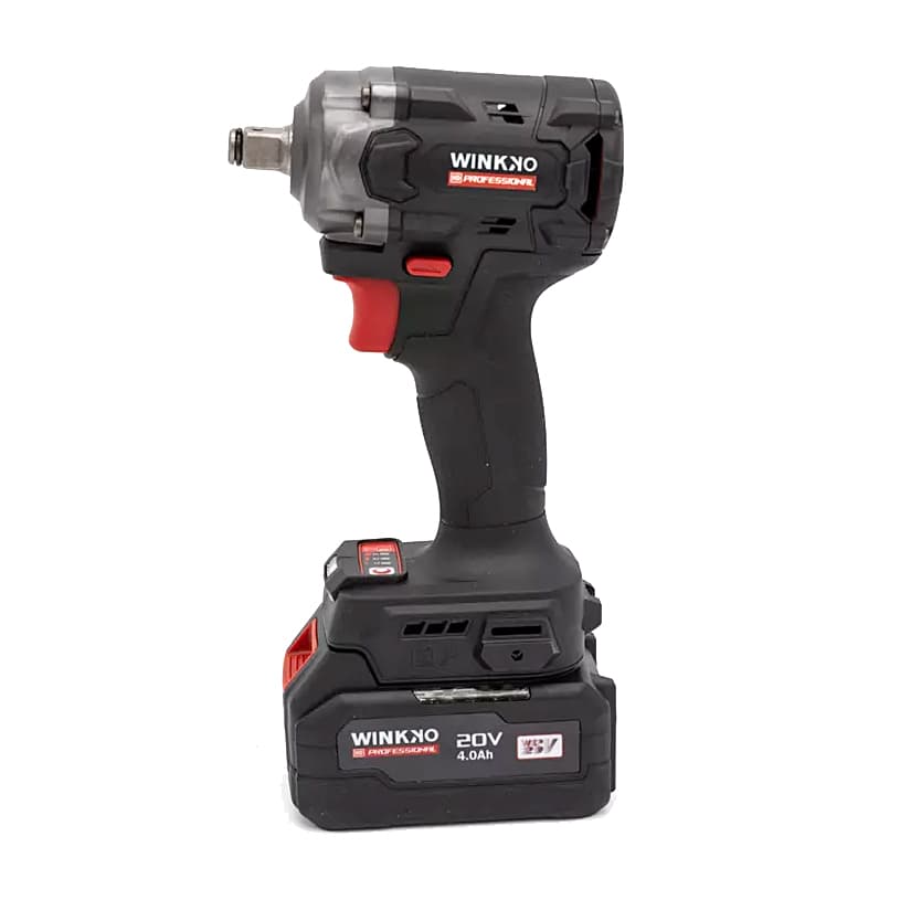 Winkko 20V / 550 Nm Brushless Cordless Impact Wrench with 1 Pcs Charger & 2 Pcs 4.0 Ah Batteries, HIW-203BL