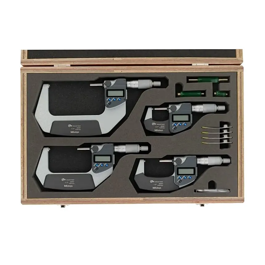 Mitutoyo 4 inch / 101.6 mm Digital Micrometer Set (Pack of 4 Pcs), 293-961-30