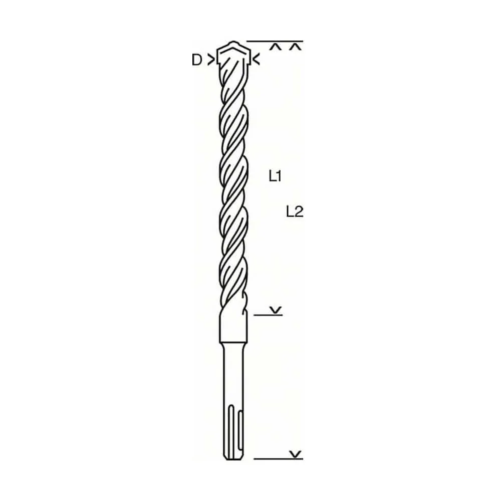 Bosch 5.50 x 160 mm SDS plus-3 Drill Bits, 2 608 830 944