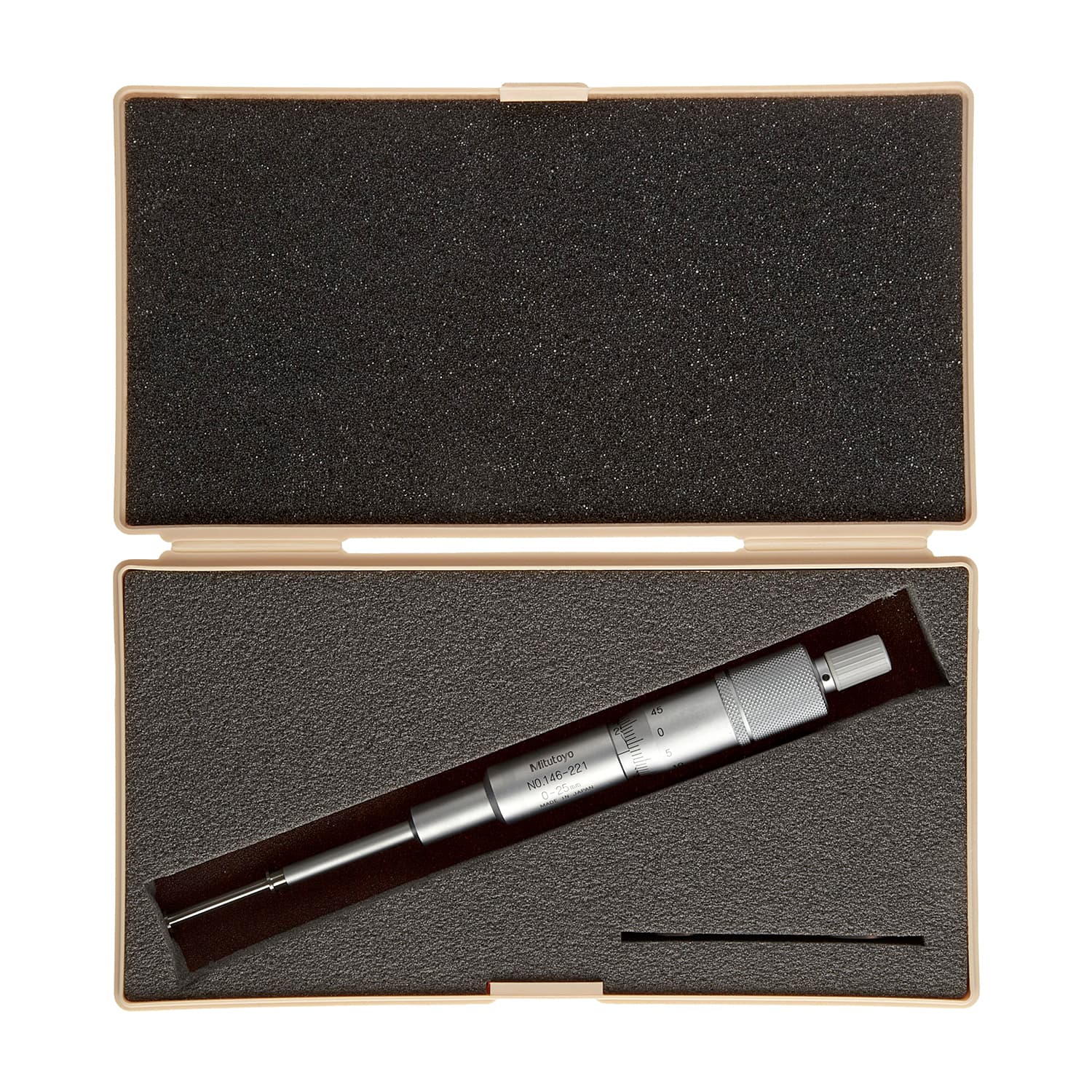 Mitutoyo 0 - 25 mm Non-rotating Spindle Type Groove Micrometer (Dia. 6.35mm Flange), 146-221