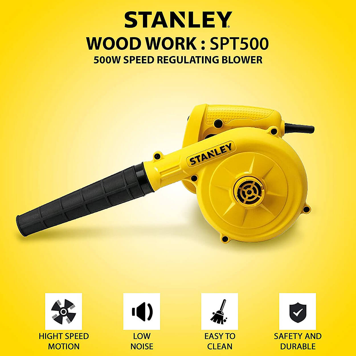 Stanley 3.5 m3/min 500W Single Speed Air Blower, SPT500-IN
