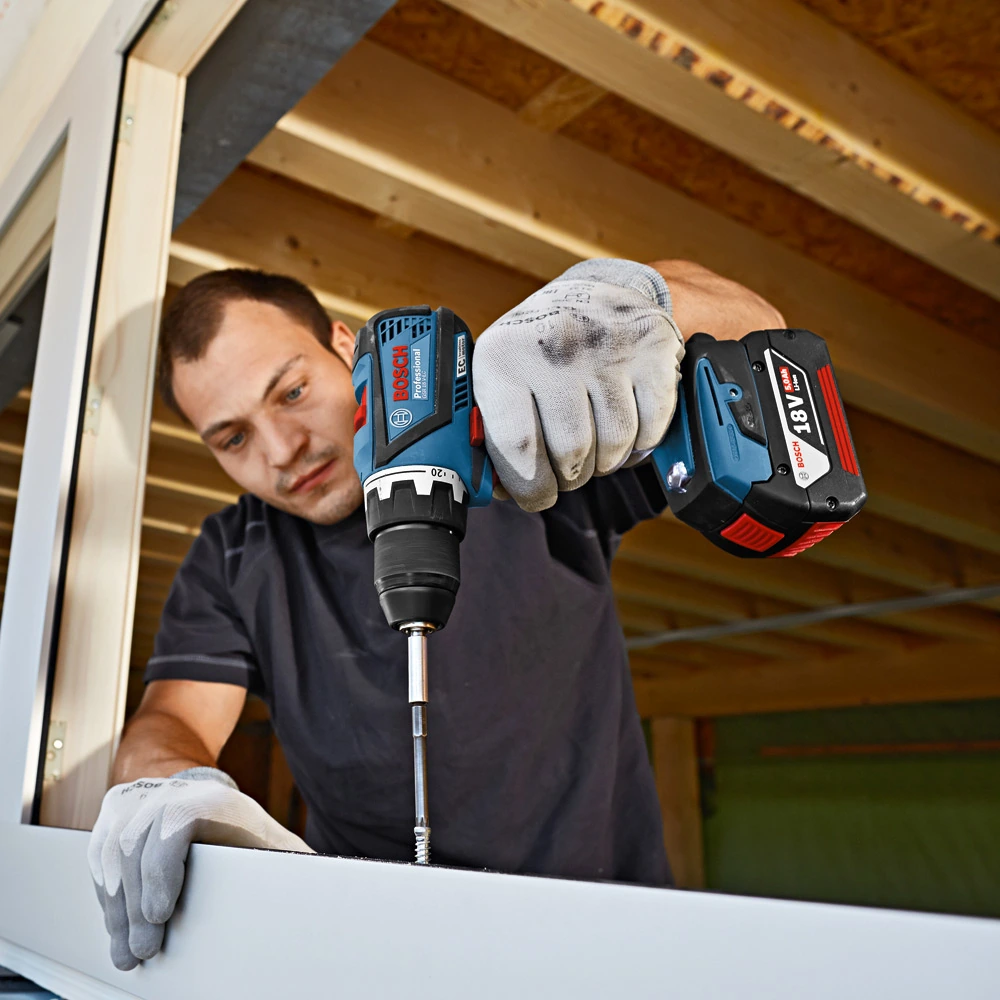 Bosch 18V Lithium-ion Professional Drill Driver (Cordless), GSR 18 V-EC