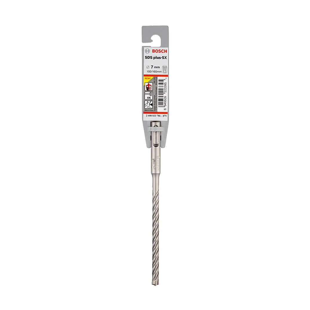 Bosch 7.00 x 100 x 160 mm SDS Plus-5X Hammer Drill Bits, 2 608 833 786