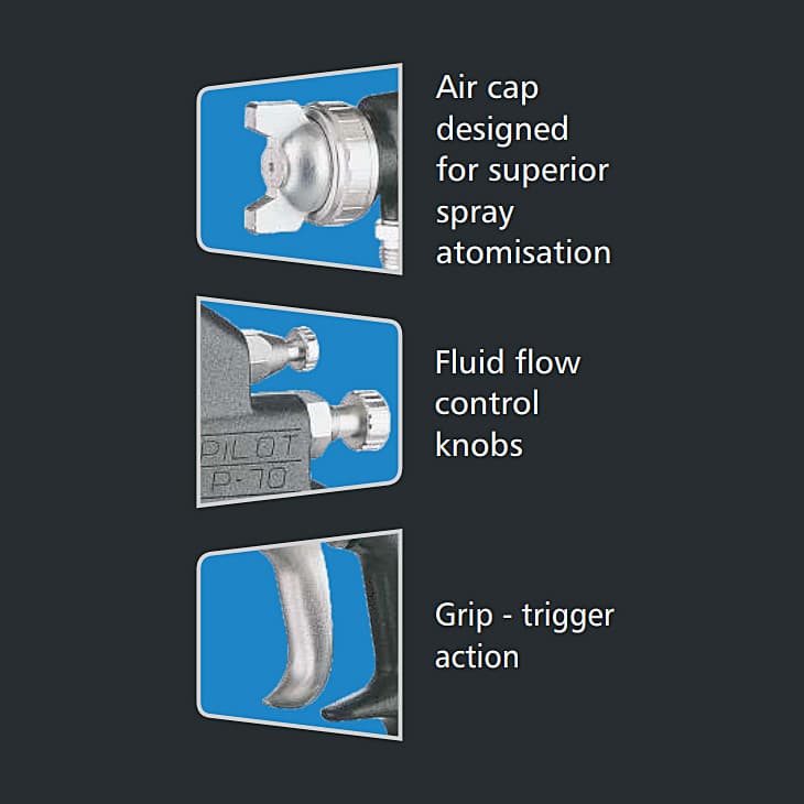 Pilot High Pressure Conventional Spray Gun without Cup, Type P-70