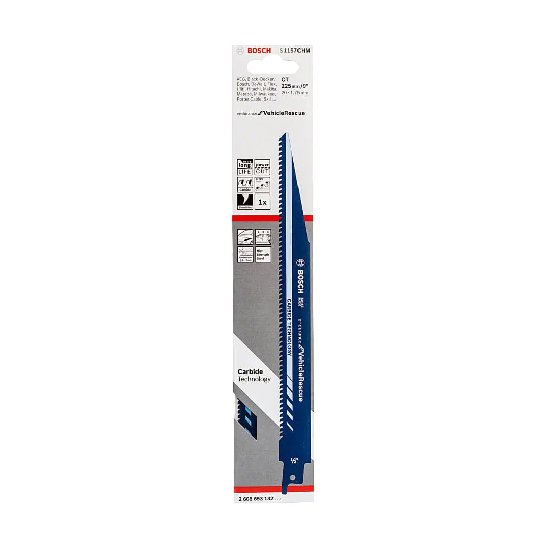 Bosch 225 mm Reciprocating Saw Blades Endurance for Vehicle Rescue (S 1157 CHM), 2 608 653 132