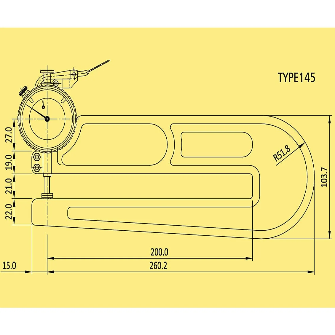 Baker 10 mm Dial Thickness Gauge (Series 145), K145/0