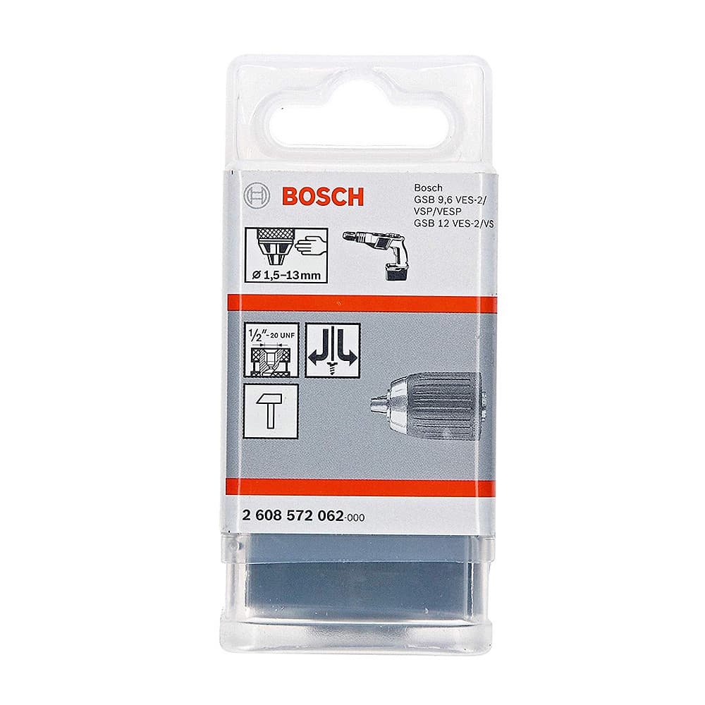 Bosch 1/2" x 20 UNF, 2 - 13 mm Capacity, Keyless Chucks, 2 608 572 062