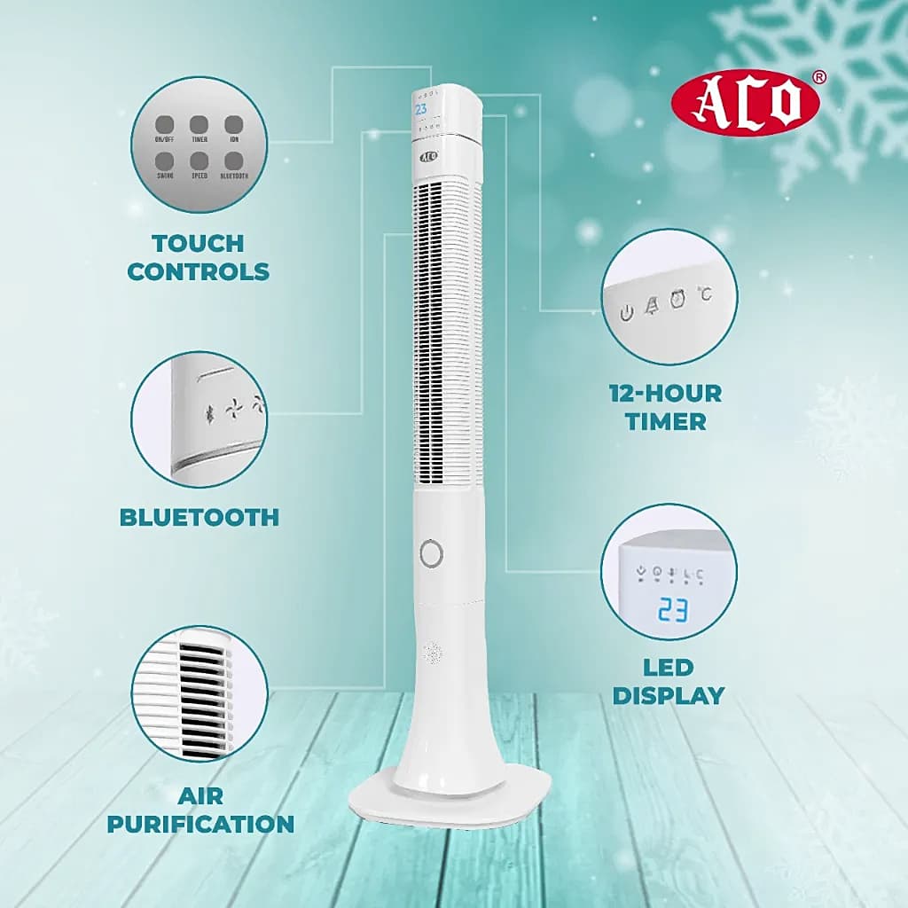 Aco 1150 RPM Bluetooth Tower Fan, AP-005WL