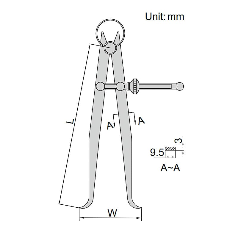 Buy Insize 200 mm / 8 inch Inside Spring Caliper, 7261-200 Online