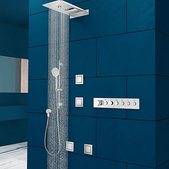 Kohler Anthem Recessed Thermostatic Mechanical 6 Outlet Trim In Polished Chrome Finish, K-26350IN-9-CP
