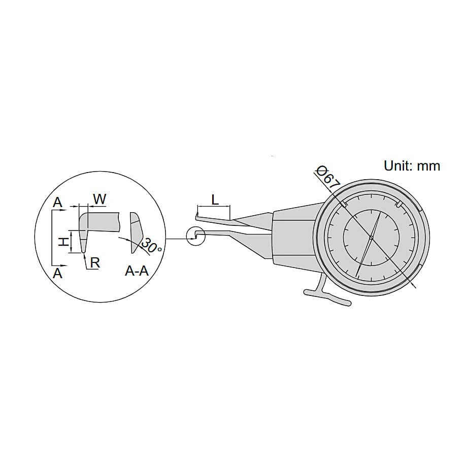 Insize 5 - 15 mm Internal Dial Caliper Gages, 2222-15