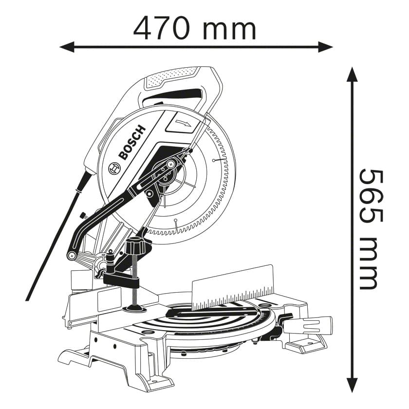 Bosch 254mm 1700W Professional Slide Mitre Saw, GCM 10 MX