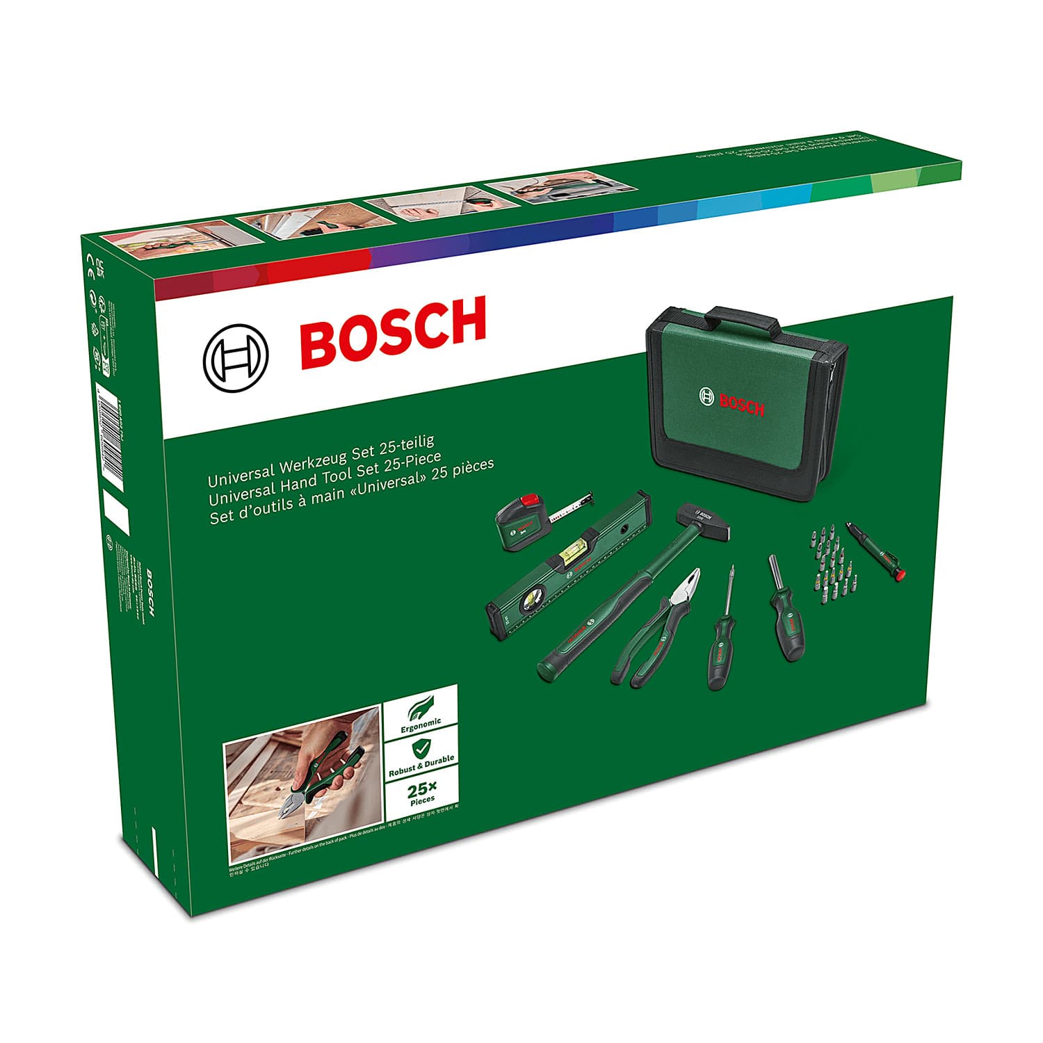 Bosch 25 Pcs Universal Hand Tool Set, 1 600 A02 BY6