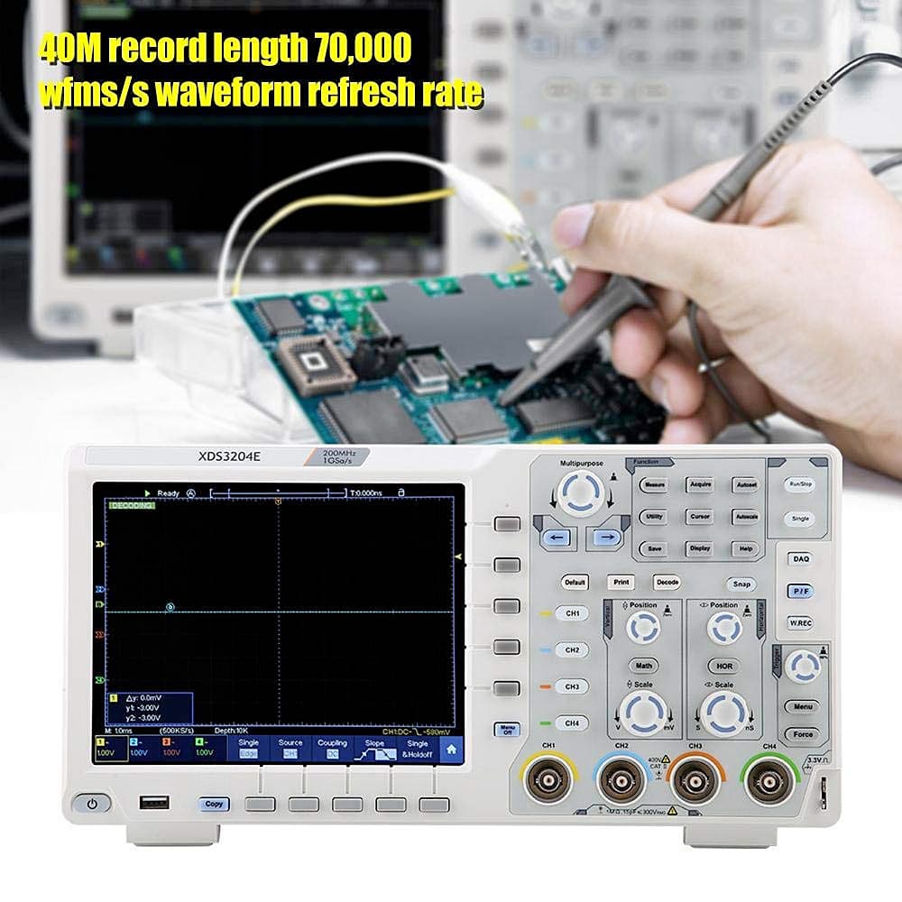 Owon 200MHz / 1GS/s Four Channel 8 Inch Large Display Digital Storage Oscilloscope, XDS 3204E