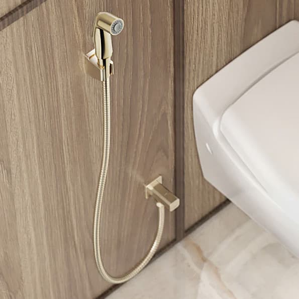 Kohler Complementary Health Faucet With Side Spray, Metal Hose In French Gold Finish, K-12927IN-AF