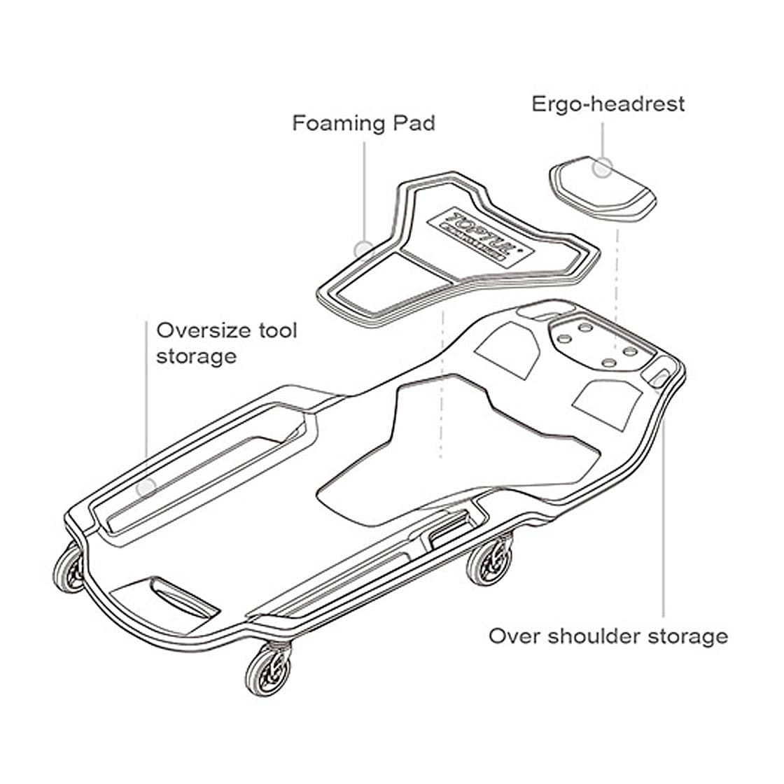 Toptul Pro-Series Mechanics Creeper, JCM0400