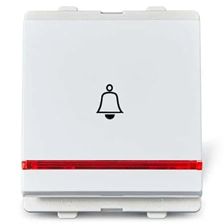 Schneider Electric Opale 6 Amp 2 Module Bell Push With Indicator - White (Pack of 10 Pcs), X1086WH