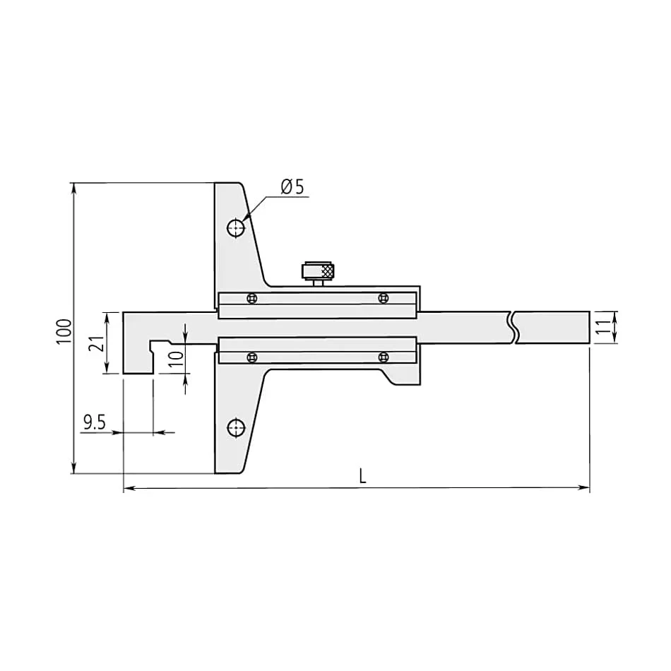 Mitutoyo 0 - 150 mm Hook End Vernier Depth Gauge with Fine Adjustment, 527-411