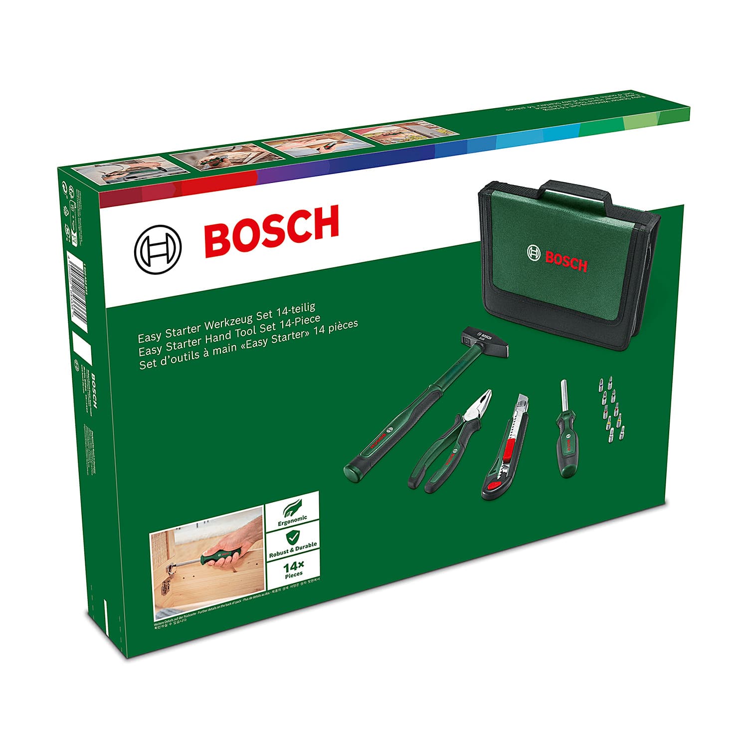 Bosch 14 Pcs Easy Starter Hand Tool Set, 1 600 A02 BY3