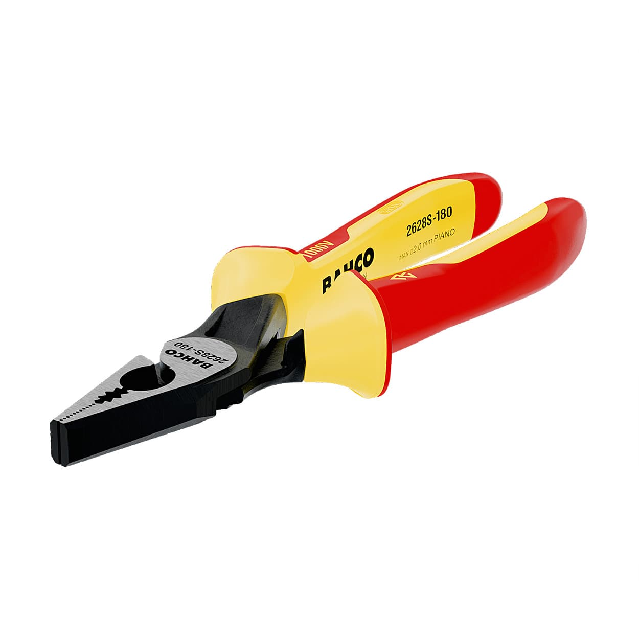 Bahco 8 inch / 200 mm Combination Pliers with Insulated Dual-Component Handles, 2628-S-200