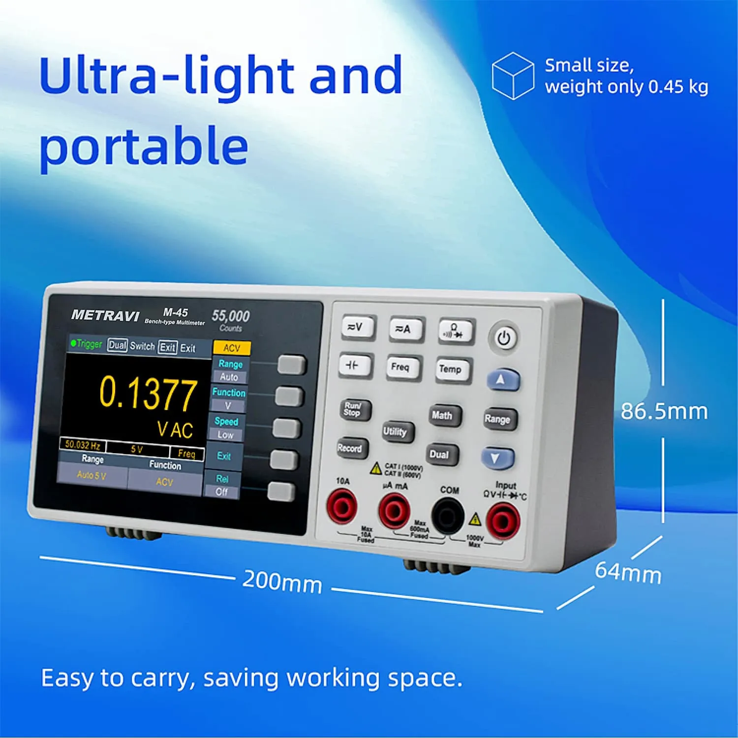 Metravi 5 Digit / 55000 Counts Bench-type Digital Multimeter, M-45