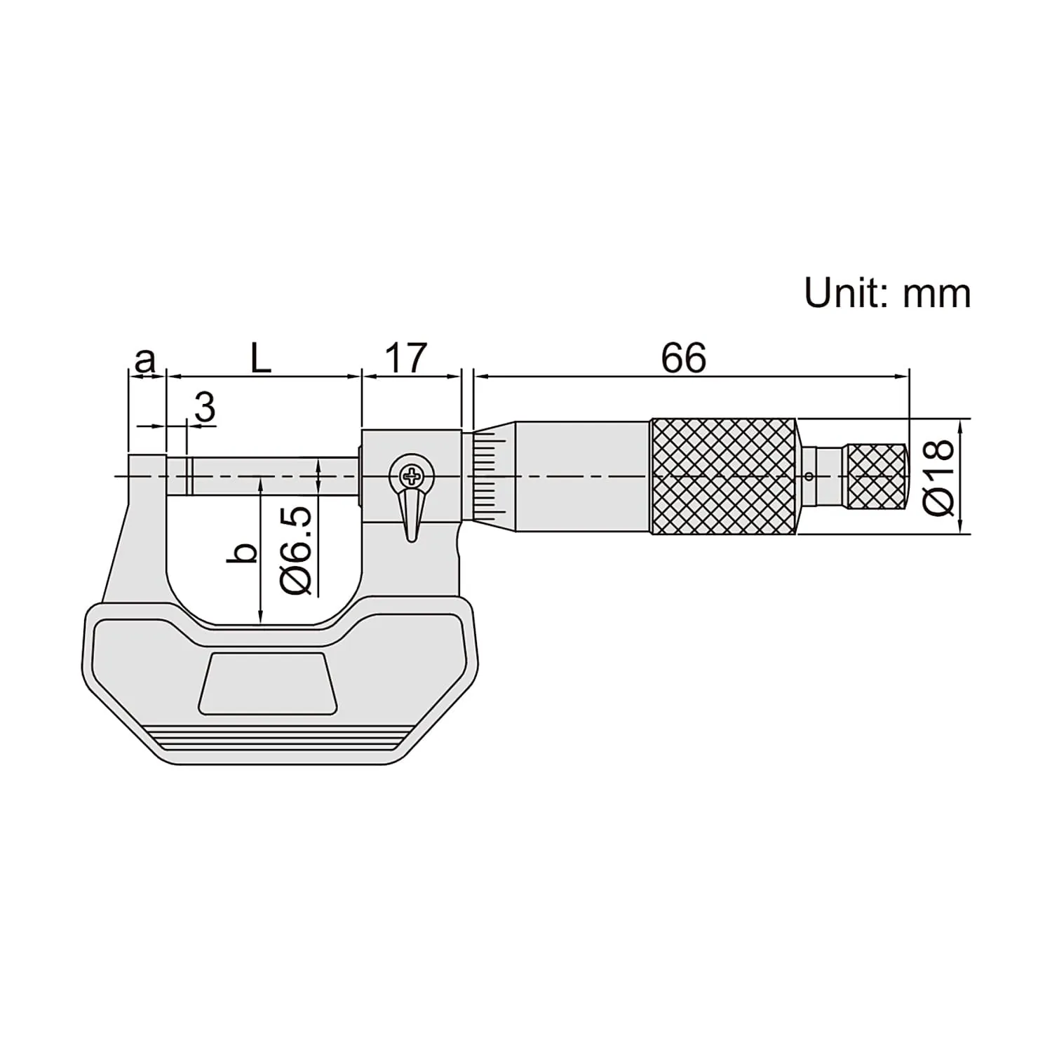 Insize 25 - 50 mm Outside Micrometer, 3202-50A