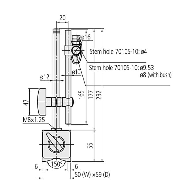 Mitutoyo 60 Kgf Magnetic Stand, 7010S-10