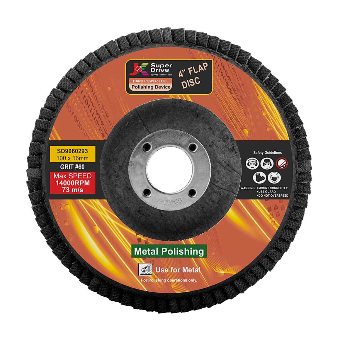 JK 100 mm x 16 mm / 120 Grit Flap Discs, SD9060295