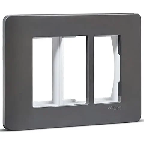 Schneider Electric Zencelo 3 M Grid & 3 Module Cover Frame - Dark Grey (Pack of 10 Pcs), IN8403C(BZ)