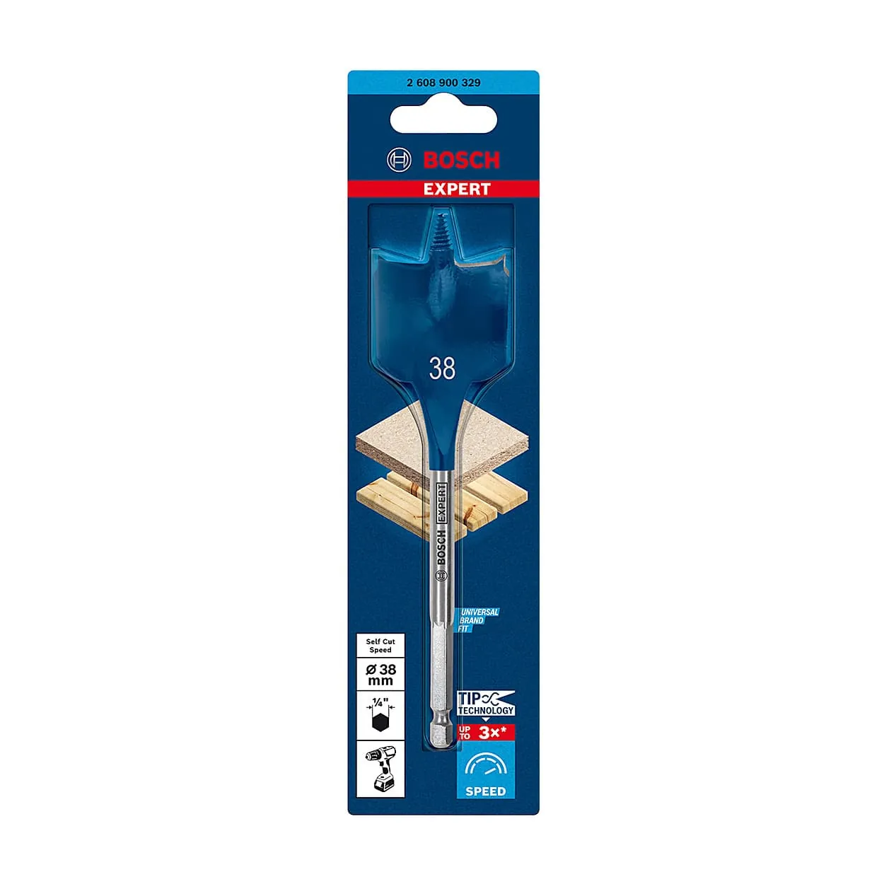 Bosch 38 mm Expert Self Cut Speed Spade Drill Bit, 2 608 900 329