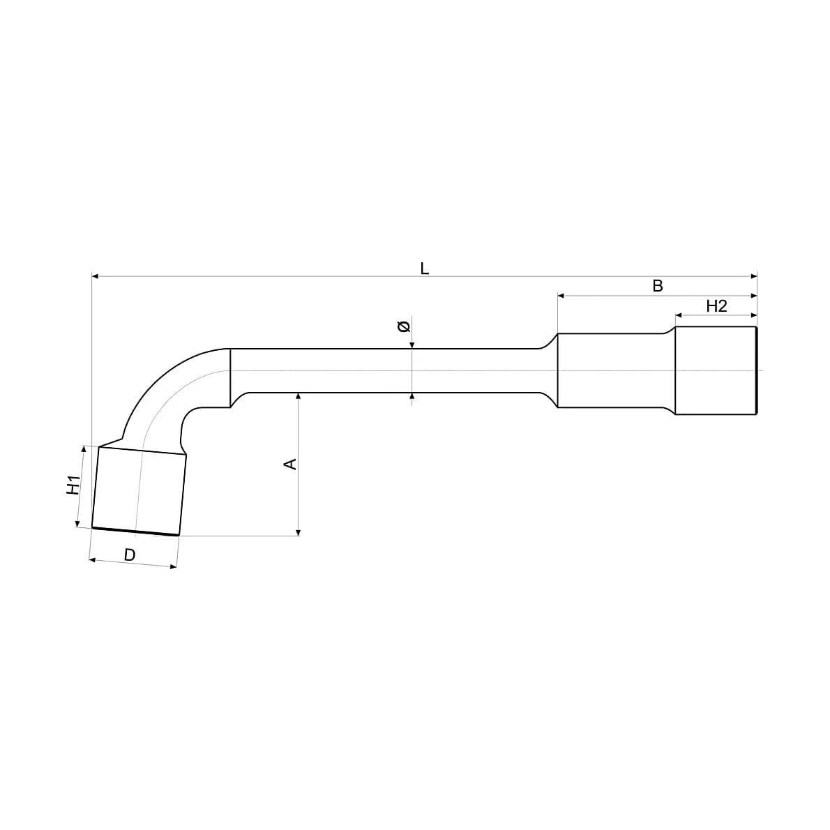 Yato 15 mm L-Type Socket Wrench, YT-1635