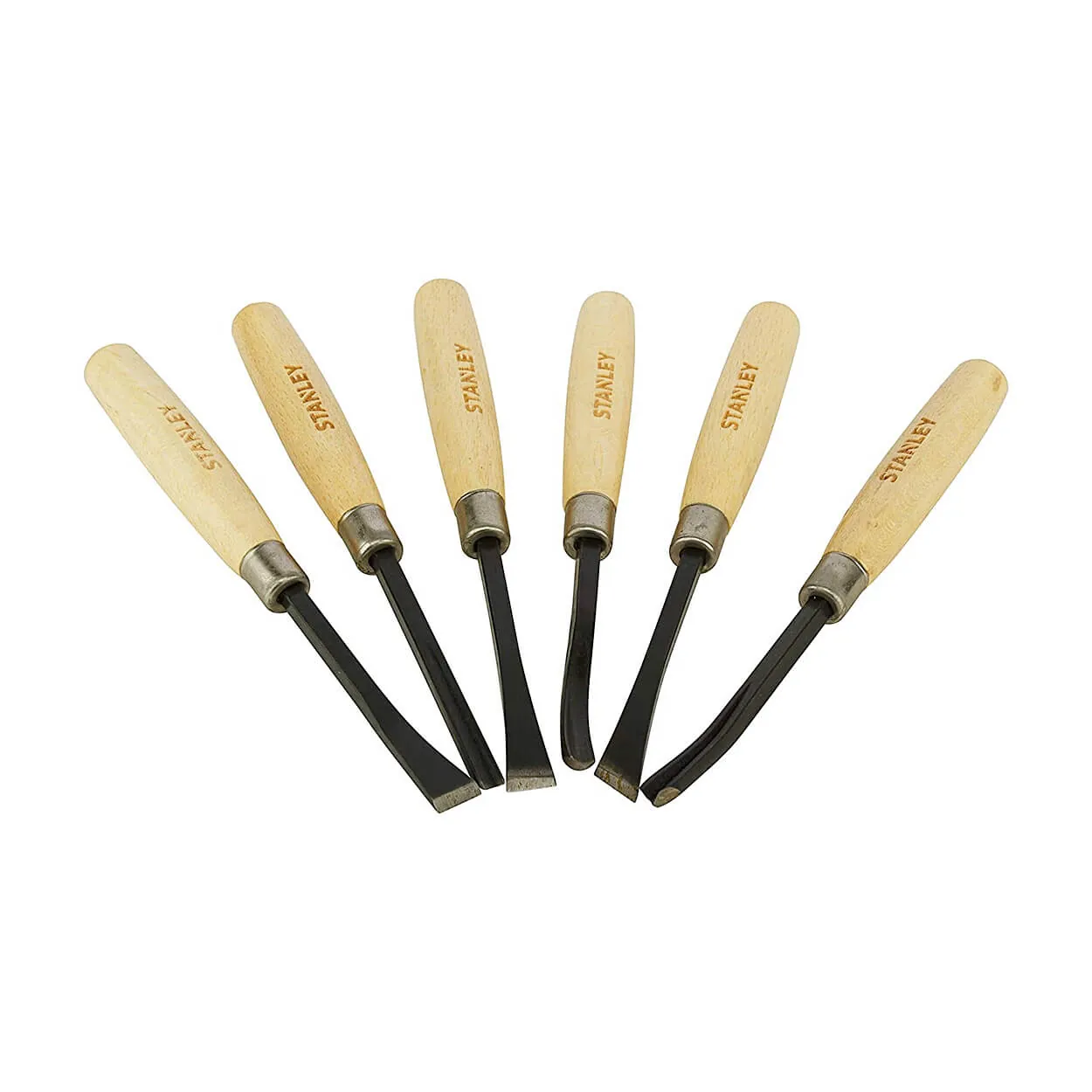 Stanley 6 Pcs 1/4 inch Wood Carving Chisel Set For DIY & Professional Use, 16-120