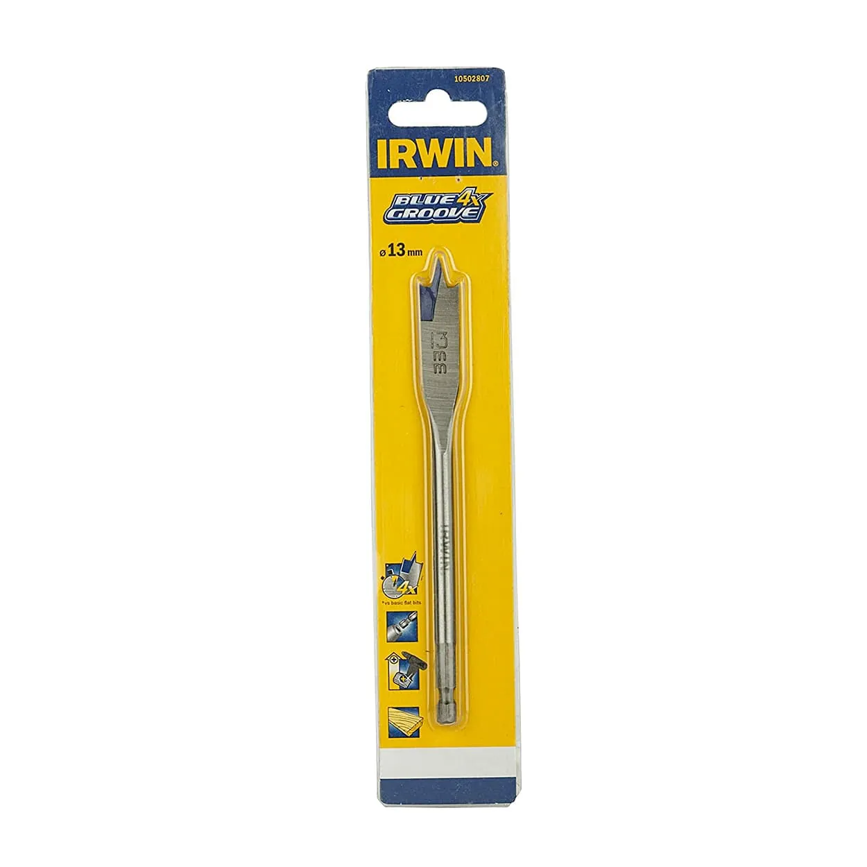Irwin 13 mm Selfcut Blue Groove Wooden Flat Bits, 10502807