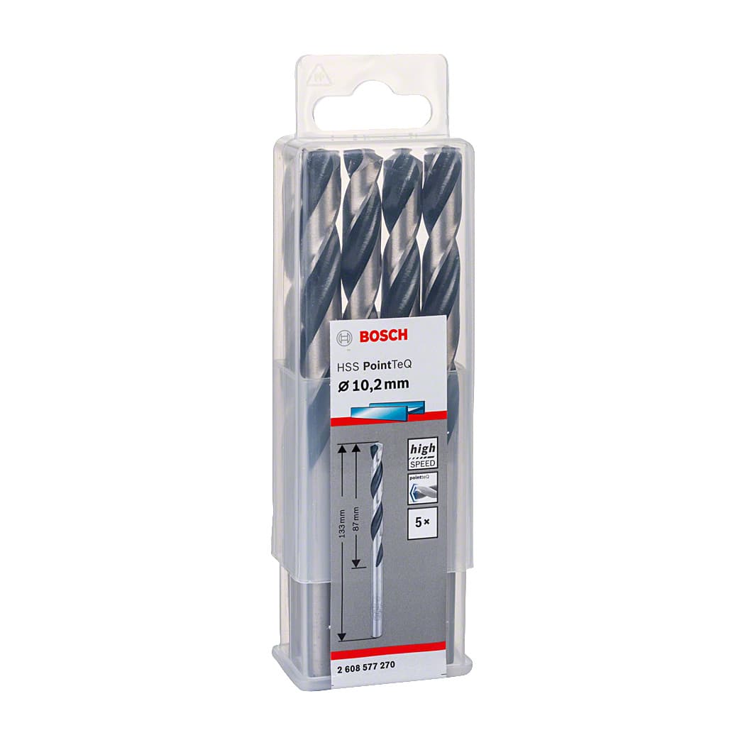 Bosch 10.30 mm HSS Metal Drill Bits PointTeQ Range (Pack of 5 Pcs), 2 608 577 271